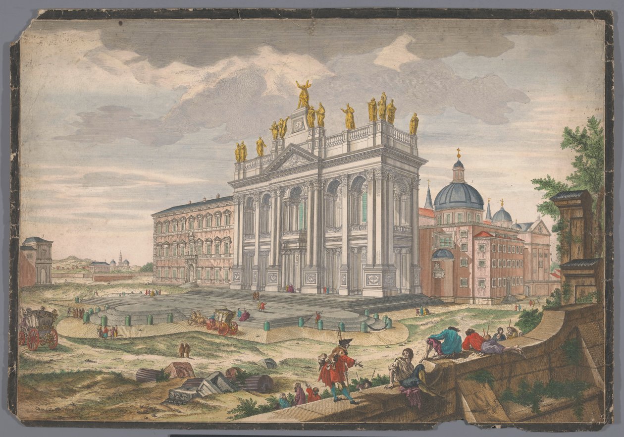ローマの聖ヨハネ ラテラン教会の眺め Veduta della Basilica di S. Giovanni Laterano (オブジェクトのタイトル) 作： 匿名