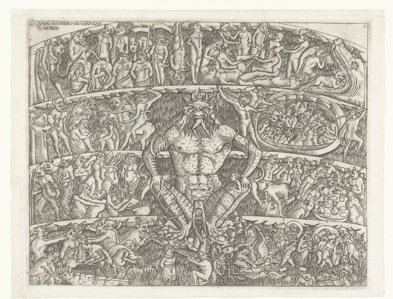 サタンによる地獄と悪霊による罪人への罰 Questo el inferno del chapo santo di Pisa (オブジェクトのタイトル) 作： 匿名