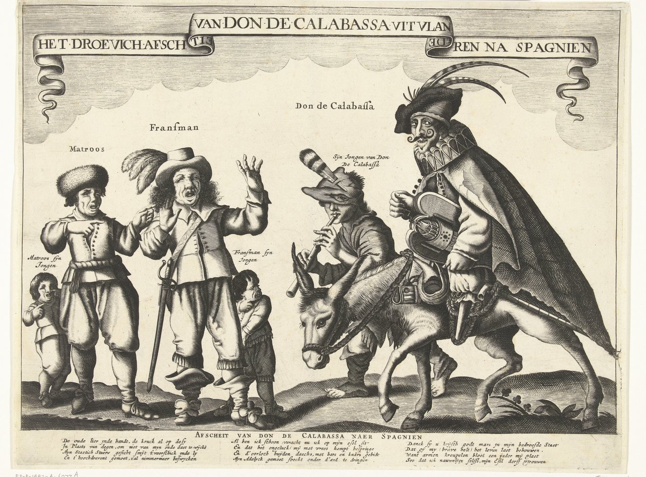 フランダースからのドン・デ・カラバッサの悲しい別れとスペインへの帰国、1646年 スパニエン後のフランダースからのドン・デ・カラバッサのドロエヴィッチの別れ（オブジェクトのタイトル） 作： 匿名