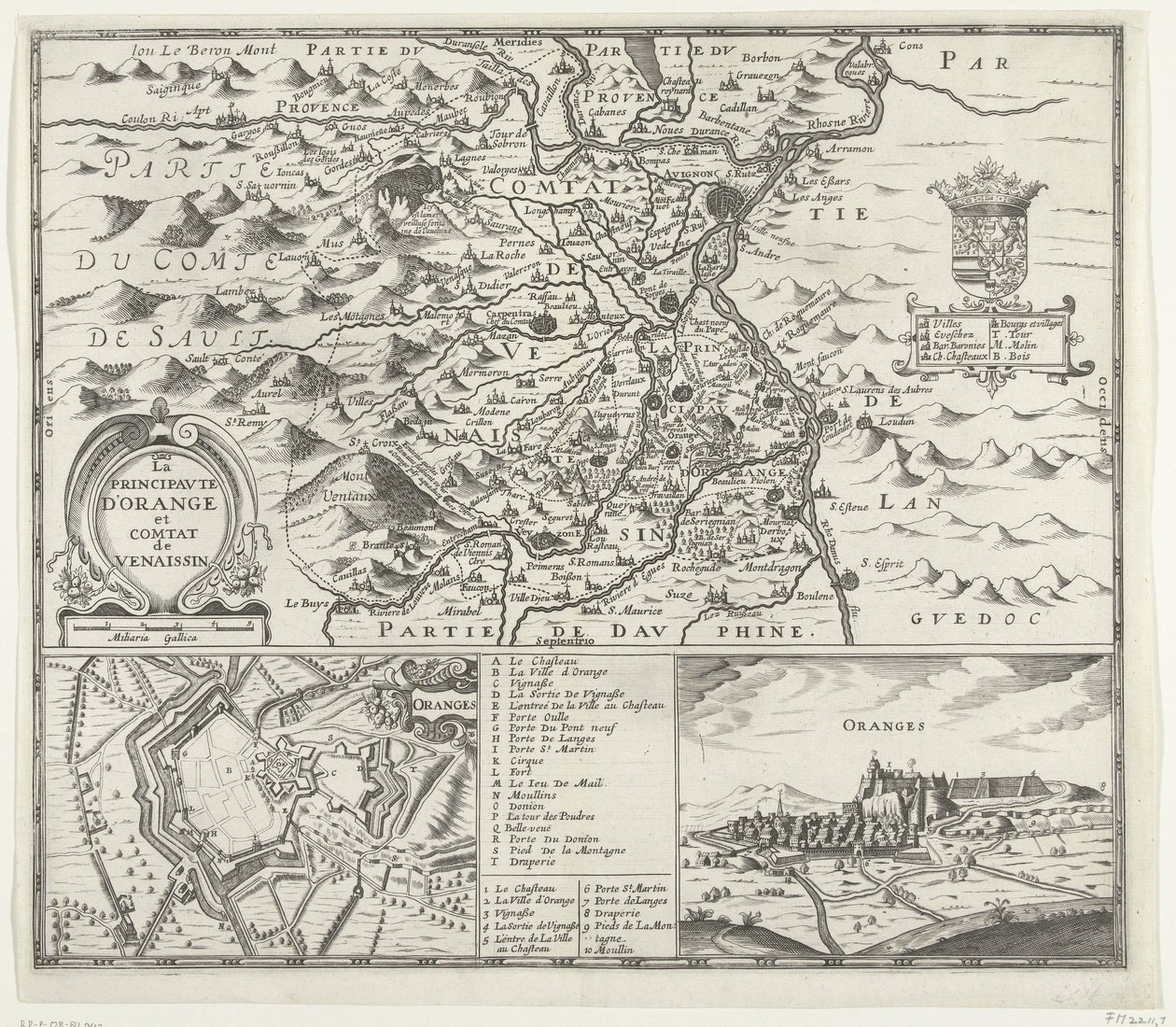 オレンジ公国の地図、1639 年 La Principaute d