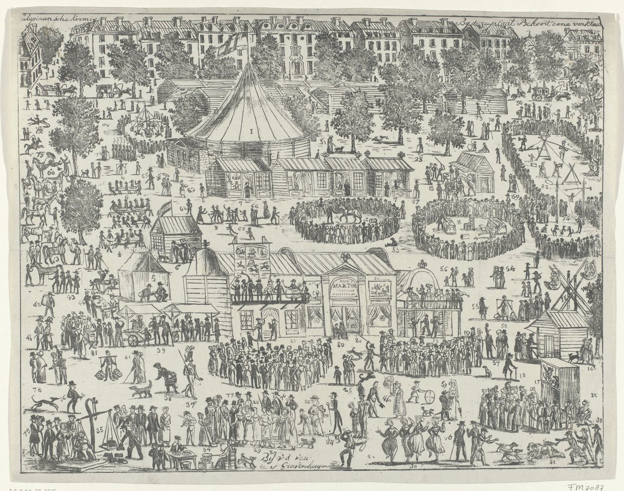 ハーグの広場での見本市、1845 年 Eutopian Fair (オブジェクトのタイトル) 作： 匿名