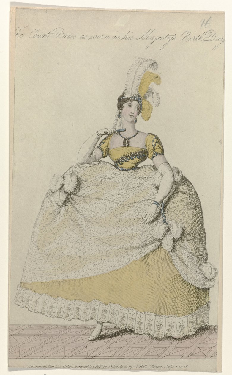 La Belle Assemblee、1808 年 7 月 1 日、No. 32: コート ドレス (...) 作： 匿名