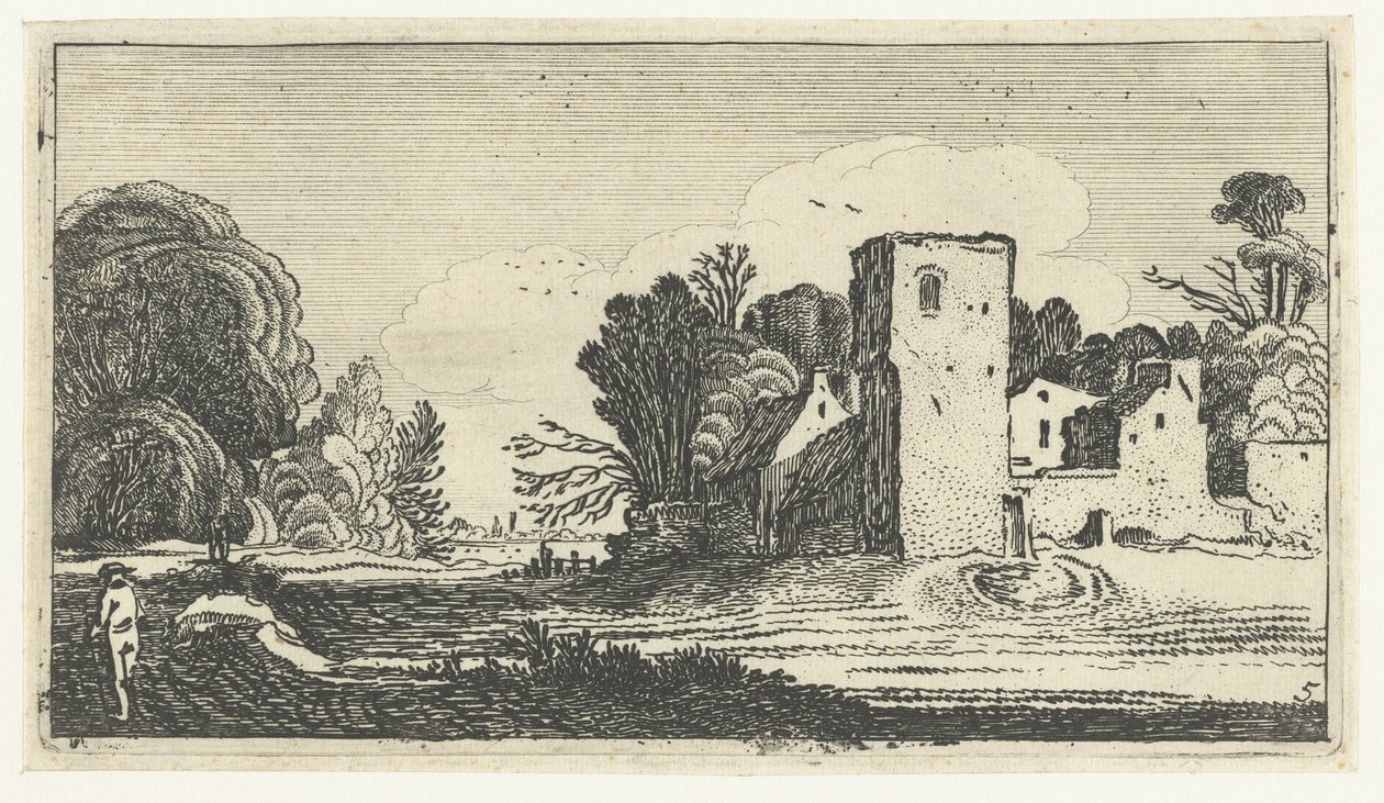 家の近くに四角い塔のある風景 Esaias van de Velde (連載タイトル) 後の風景 作： 匿名