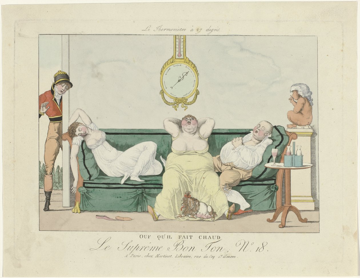 Le Supreme Bon Ton, 1800-1815, No. 18: ふぅ、なんて暑いんだ 作： 匿名