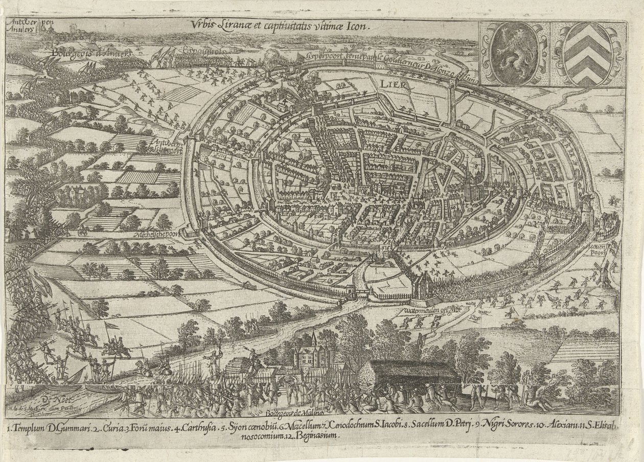 1595年、オランダ軍に奪われ放棄されたリール Urbis Liranae et captivitatis ultimae アイコン (オブジェクトのタイトル) 作： 匿名
