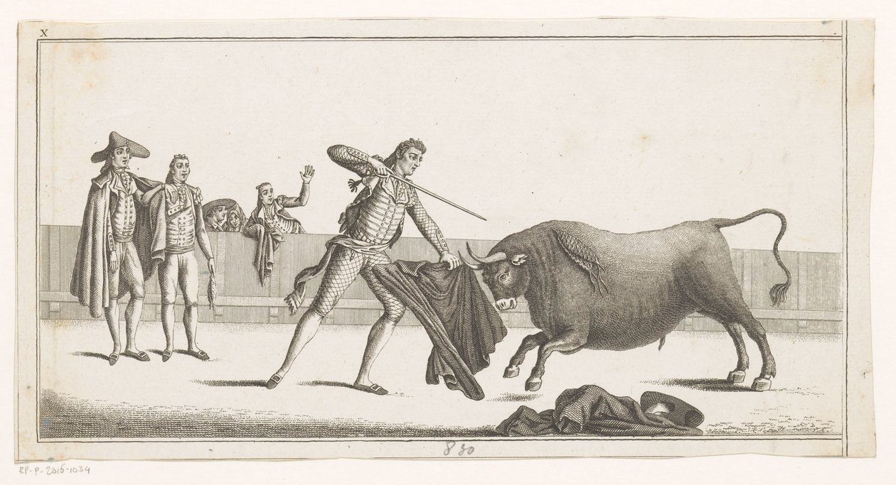 マタドールが雄牛に挑戦 Coleccion de las principales suertes de una corrida de toros (オブジェクトのシリーズ タイトル) 闘牛の最重要技集（連載タイトル） 作： 匿名