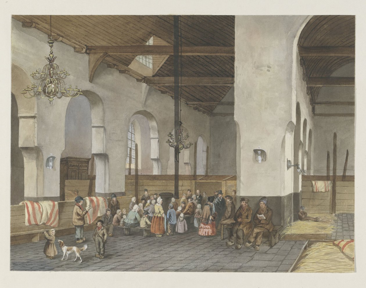 ユトレヒトの Geertekerk での Veenendalers のレセプション、1855 年 作： 匿名