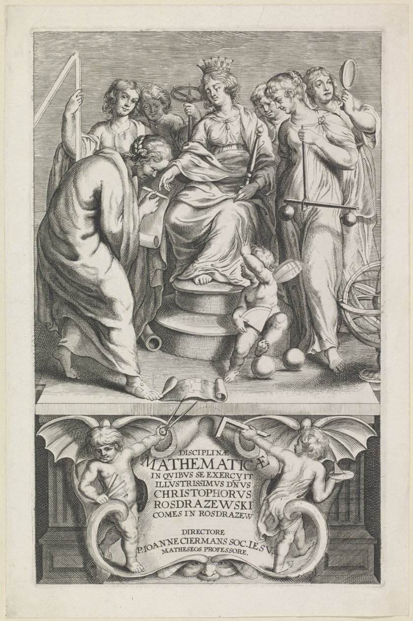 ヴァン・デ・ヴィスクンデの擬人化 タイトル: Christophorus Rosdrazewski, Mathematical Disciplines, [1640-1648] 作： 匿名