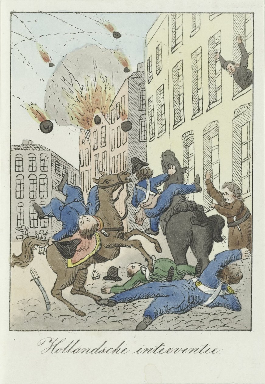 オランダの介入に関する漫画、1831 年 オランダ語の介入 (オブジェクトのタイトル) 作： 匿名