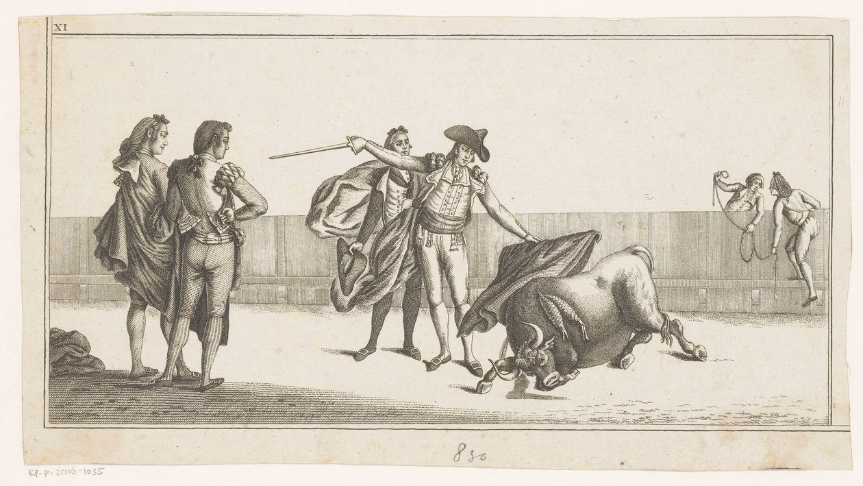 マタドールに刺された雄牛 Coleccion de las principales suertes de una corrida de toros (オブジェクトのシリーズ タイトル) 闘牛の最重要技集（連載タイトル） 作： 匿名