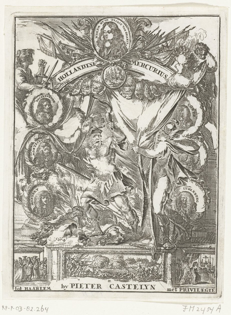 1673 年の Hollandsche Mercurius のタイトル ページ (オブジェクトのタイトル) 作： 匿名