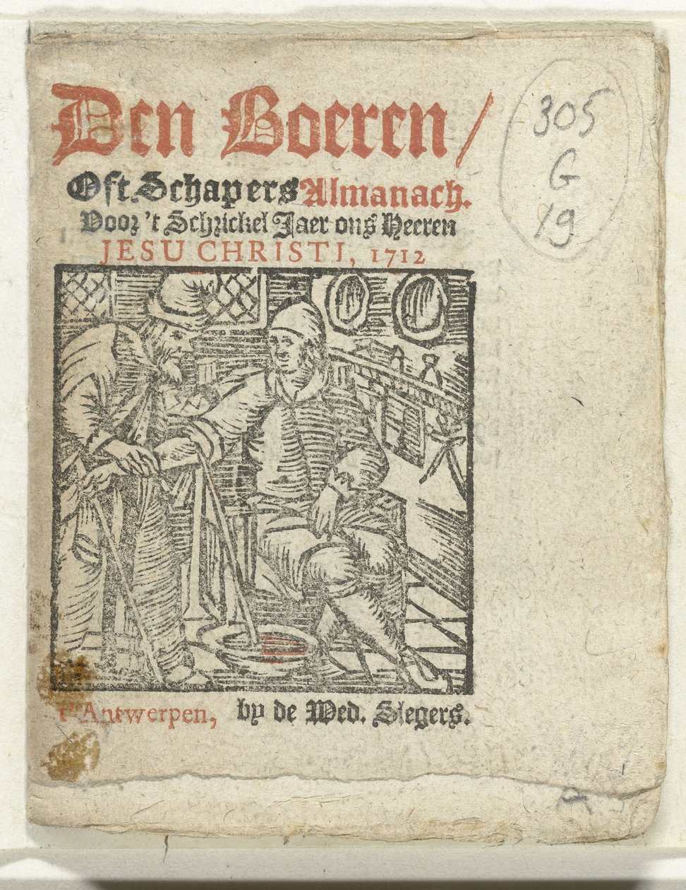 タイトルページ: Den Boeren / Oft Schapers Almanach Voor 