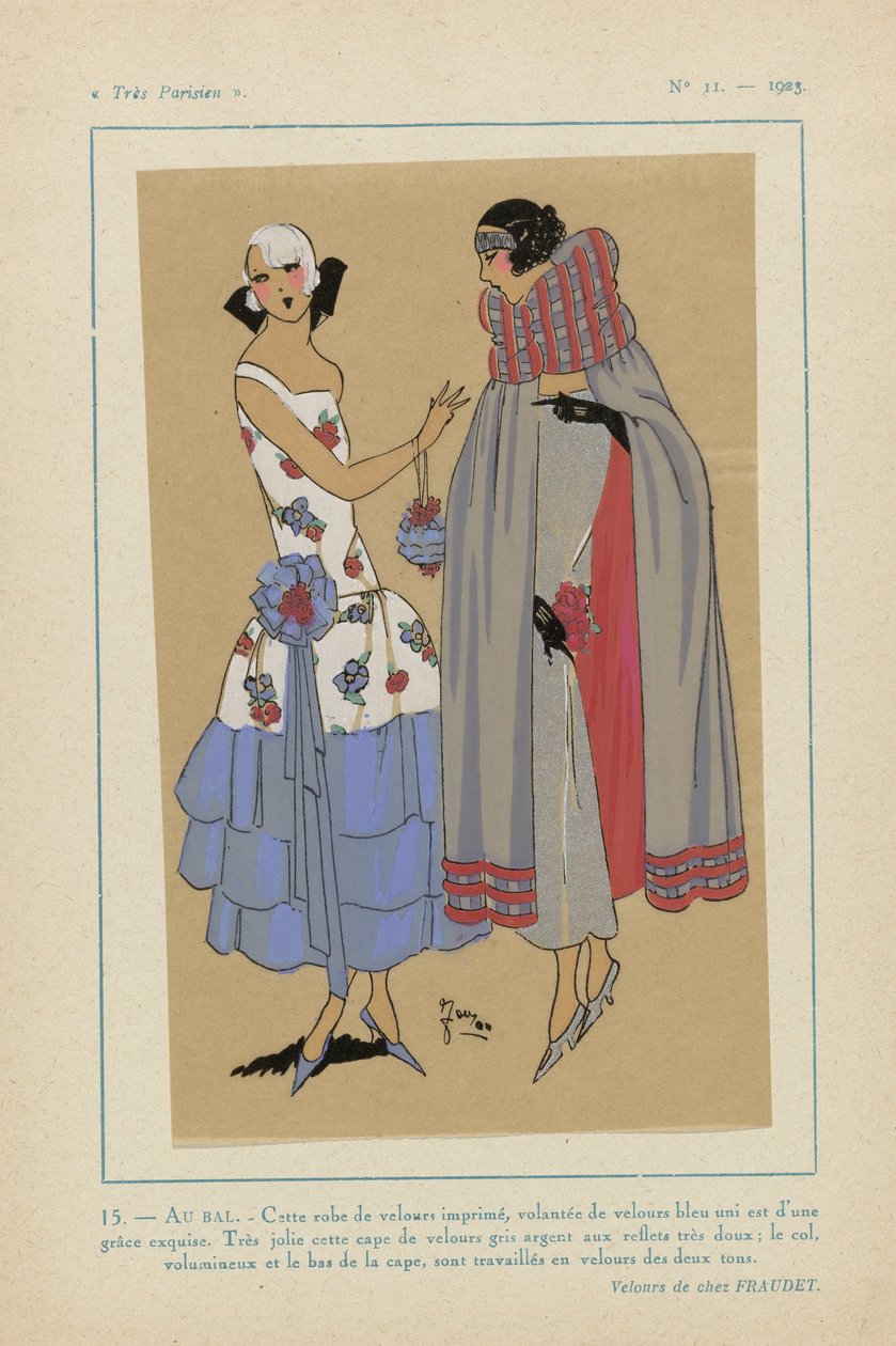 非常にパリジャン、1923年、No 11: 15. - AU BAL. - このベルベットのドレス... 作： 匿名