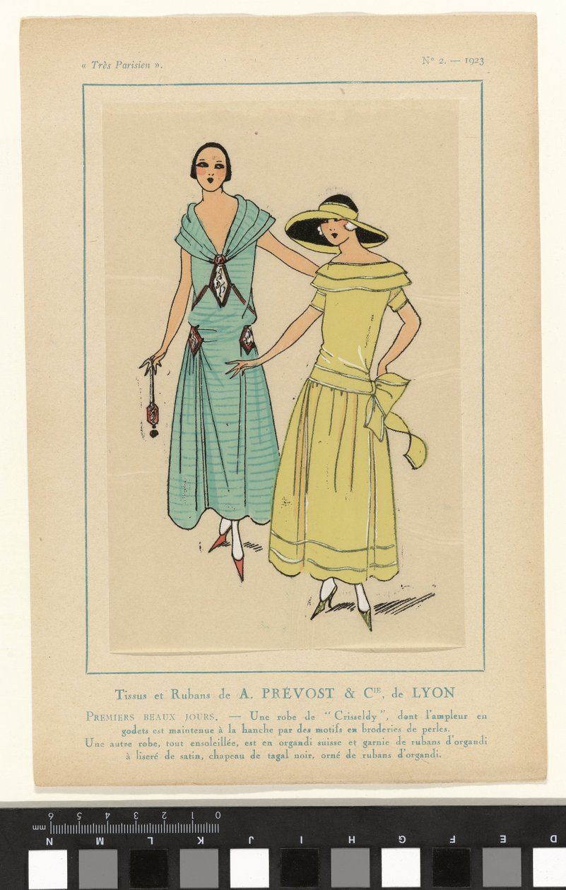 非常にパリジャン、1923 年、No. 2: A. PRÉVOST & Cie によるファブリックとリボン。 リヨンから… 作： 匿名