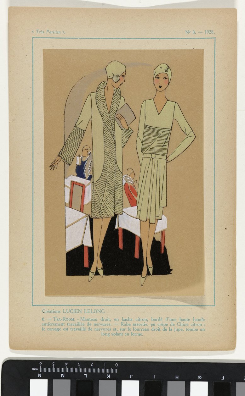 非常にパリジャン、1928、No. 8: Creations LUCIEN LELONG / 6. - TEA-ROOM... 作： 匿名