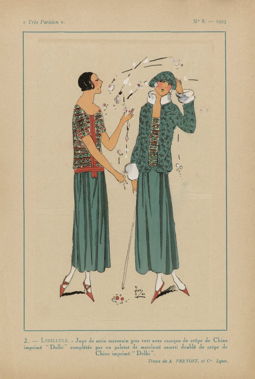 とてもパリジャン。 ファッション、シック、エレガンス 非常にパリジャン、1923、No 8: 2.- トンボ。 /モロッコサテンスカート... 作： 匿名