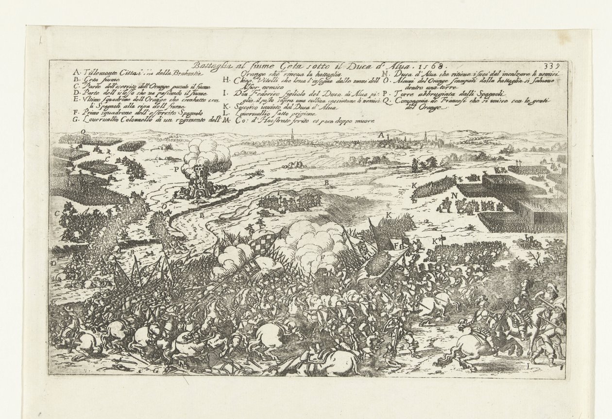 Veldslag aan de rivier de Gete、1568 アルバ公の下で下田川の戦い。 1568 (オブジェクトのタイトル) 作： 匿名