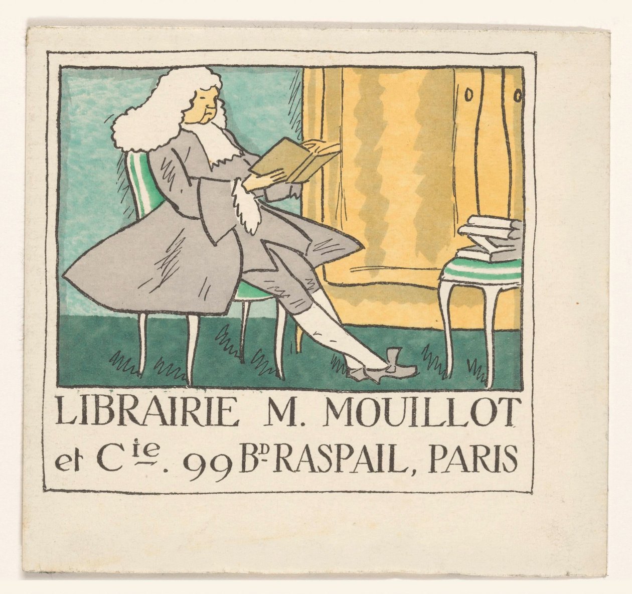 パリのM. Mouilot et cie書店の名刺 作： 匿名