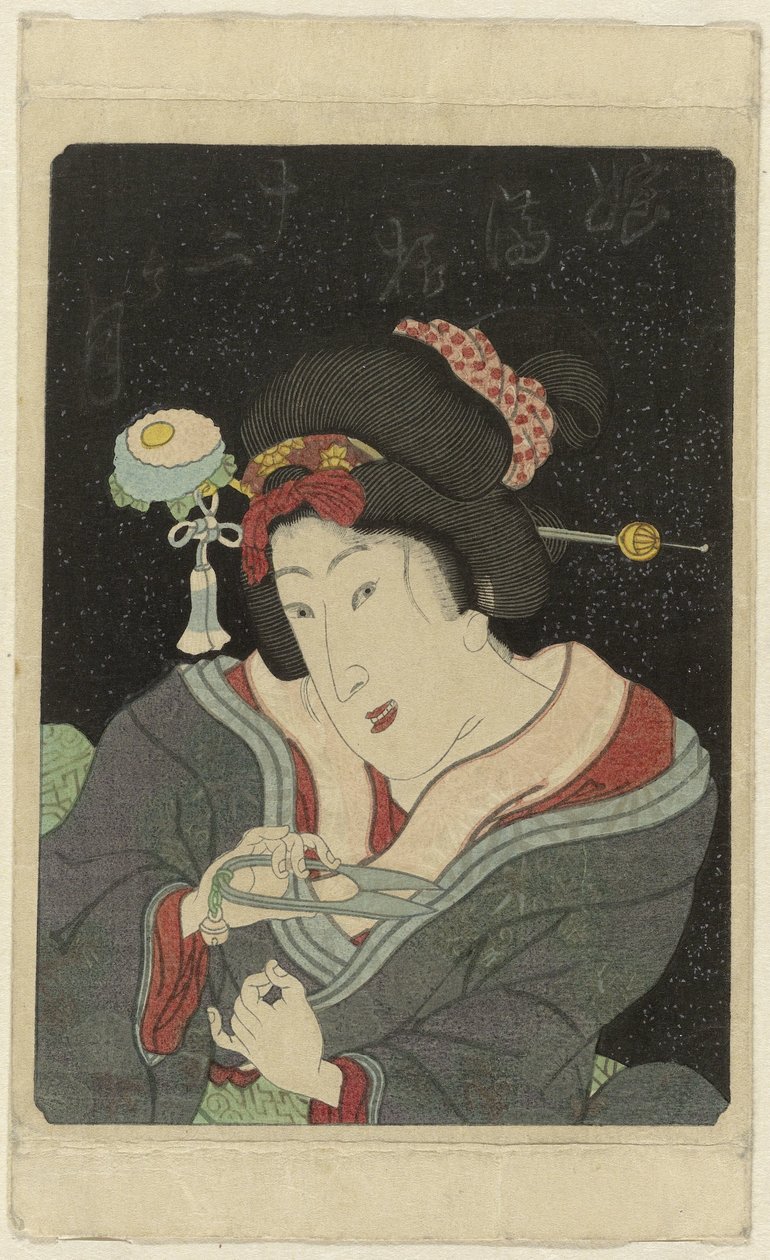 爪を切る女性 娘十二花月 今よ十二花月の内 作： 匿名