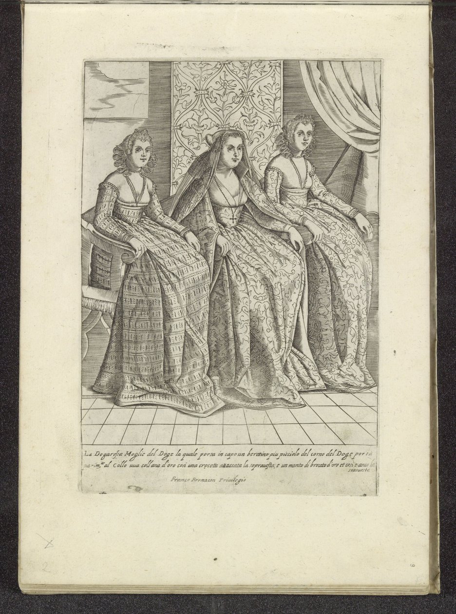 Vrouw van de Doge met twee vrouwen Scenes uit het Venetiaanse leven (シリーズタイトル) Habiti d