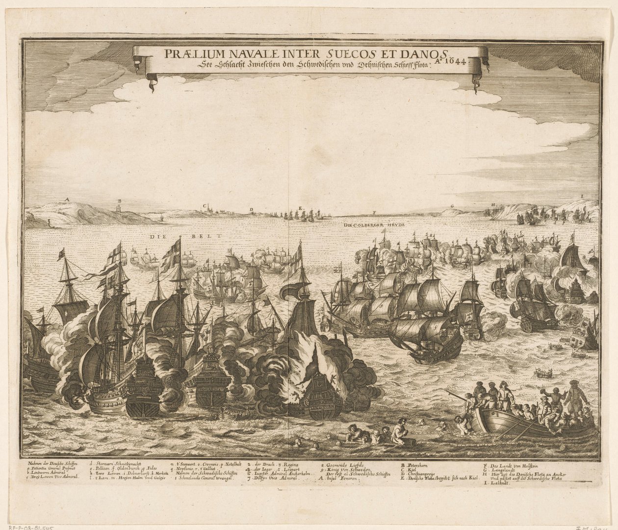 ベルトでのスウェーデンとデンマークの艦隊間の海戦、1644 Praelium navale inter Suecos et Danos / Ao. 1644 / Schlacht Zwieschen den Schwedischen und Dehnischen Schieffflota (オブジェクトのタイトル) を参照 作： 匿名