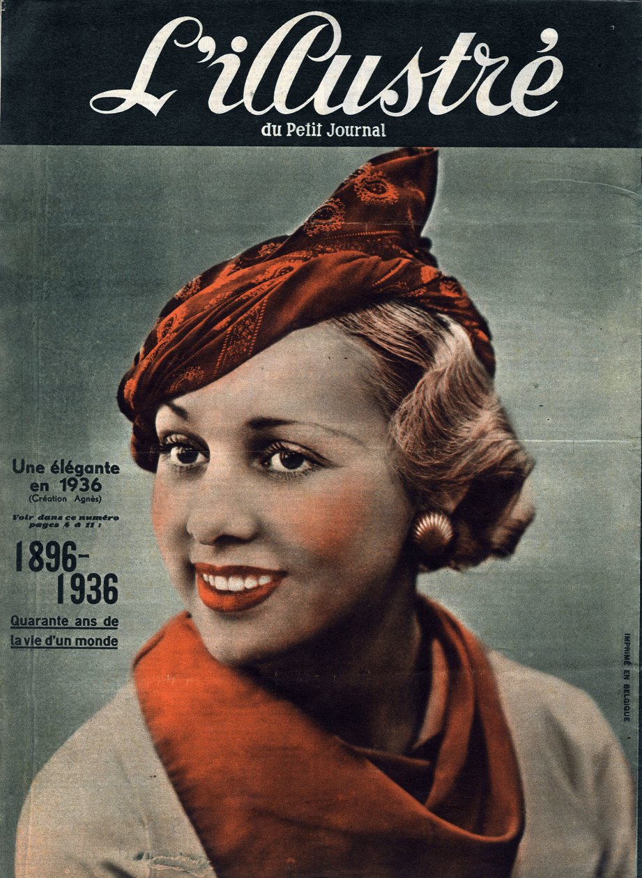 1896-1936年：ある世界の40年間の人生。1936年のエレガントな女性のポートレート。"L
