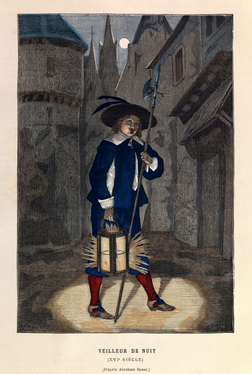 16世紀のパリの夜警 - Nightwatchman 16th Century at Paris - private collection 作： 匿名匿名