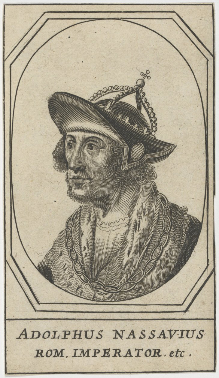 Adolphe de Nassau (1250-1298) - Adolf of Nassau, King of the Romans, Anonymous.エッチング、サイズ：10,8x6,2 作： 匿名匿名