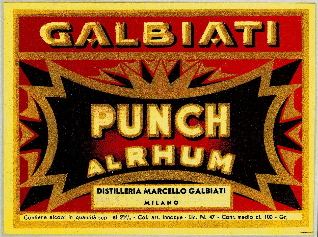 ラムパンチの広告 Marcello Galbiati（クロモリトグラフ 作： 匿名匿名