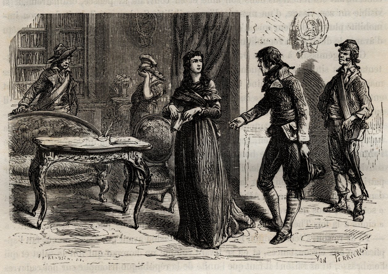 1793年6月1日、パリでのローラン夫人の逮捕 - ローラン夫人の逮捕（Manon Roland, nee Jeanne Marie Philippon 作： 匿名匿名