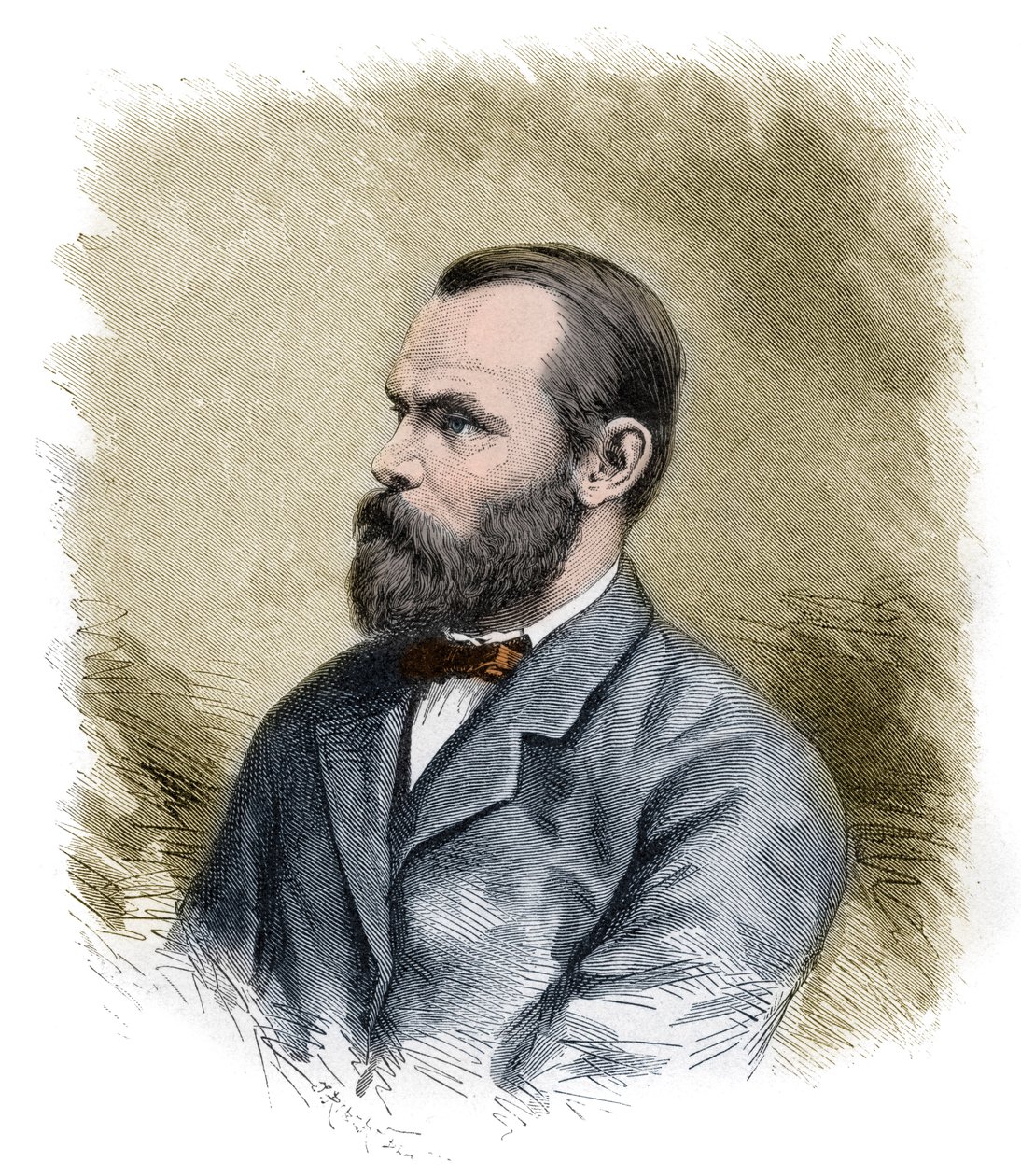 Carl Christian Koldewey (1837-1908) ドイツの北極圏探検家、両ドイツ北極探検隊のリーダー - Carl Christian Koldewey ドイツの北極圏探検家 - 19世紀後半のエングレーヴィング 作： 匿名匿名