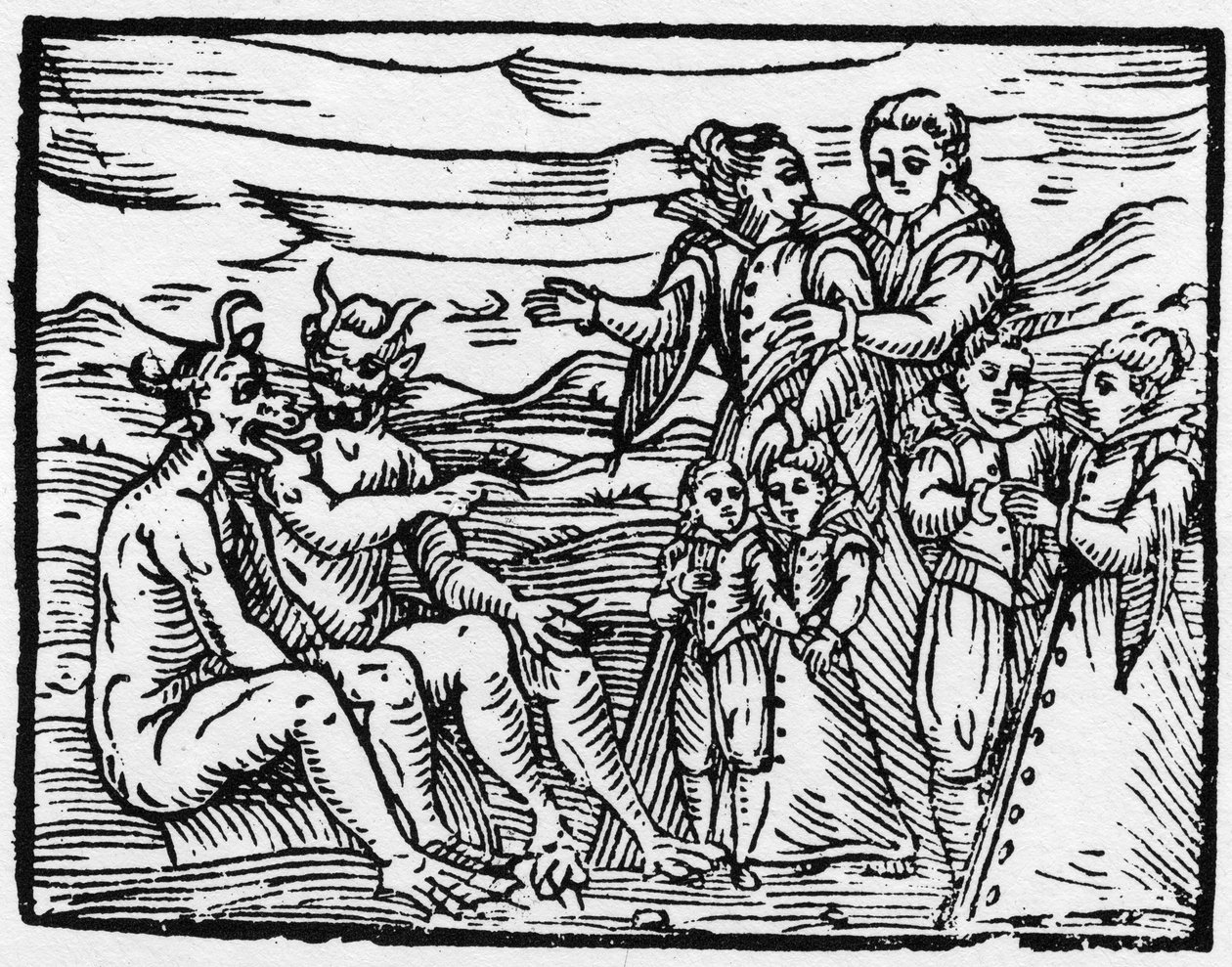 初めて安息日を認められた子供 - "Compendium Maleficarum", 魔女とその悪とその救済を扱ったもの フランチェスコ・マリア・グアッツォまたはグアッチョまたはグアッチウス (15??-16?) 1608年 個人蔵 作： 匿名匿名