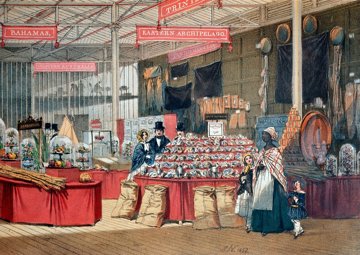 ロンドン万博のコロニアル・プロダクツ・パビリオン。1851.ロンドン、ヴィクトリア・アンド・アルバート博物館 作： 匿名匿名