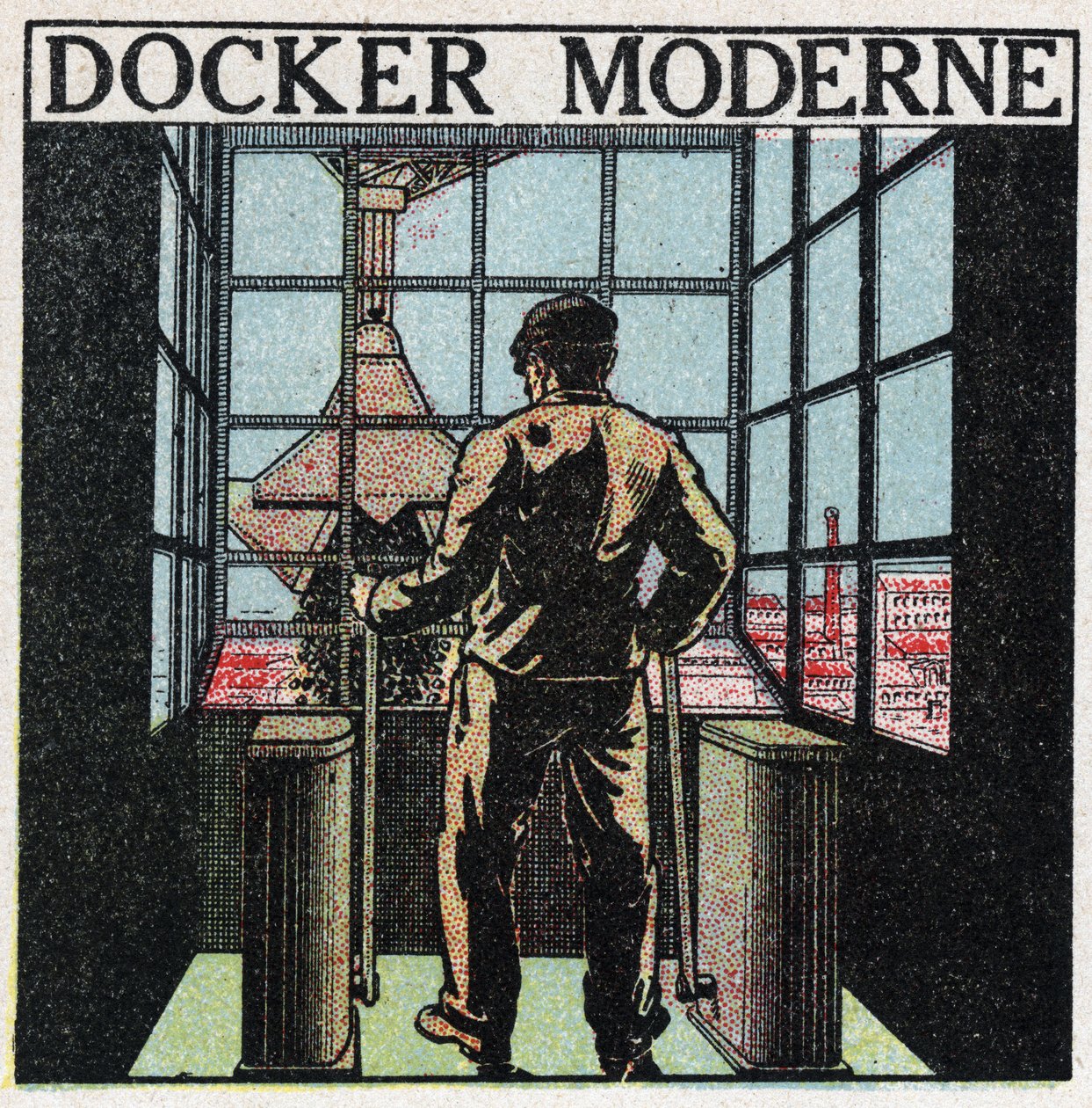 電動工具：モダンドッカー（1920年代）。1925年の匿名のイラスト。個人蔵。 作： 匿名匿名