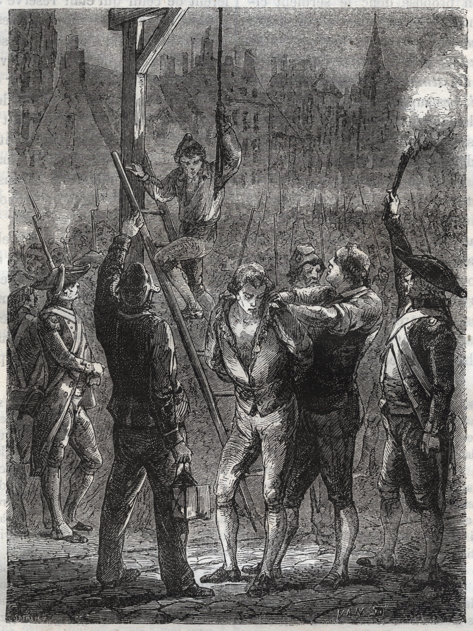 ファブラス侯爵トマ・ド・マヒ（1744-1790）の処刑 - 2月19日、パリ 作： 匿名匿名