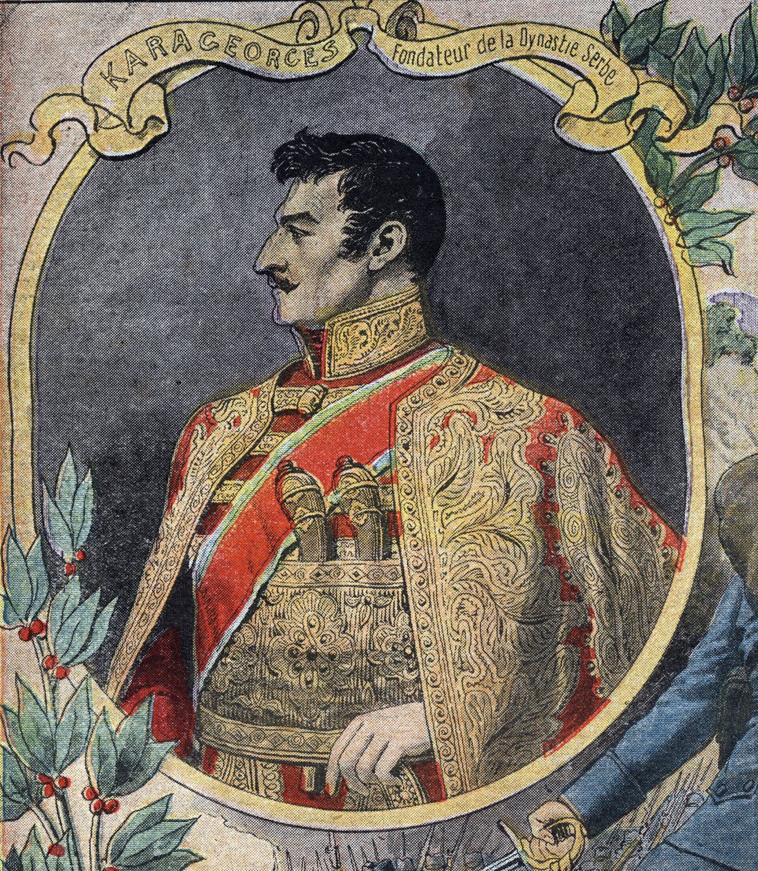 第一次世界大戦1914-1918（14-18）。セルビアの政治家であり、カラドルデヴィッチ朝の創始者であるGeorges Petrovic dit Karageorges (1752-1817)の肖像。"Le Petite Journal "に掲載されたエングレーヴィング 作： 匿名匿名