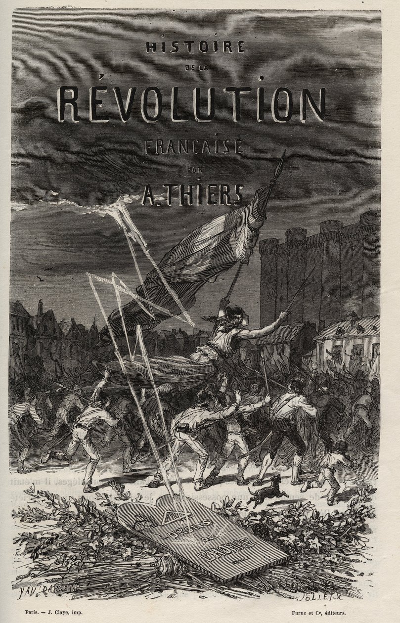 アドルフ・ティエールの「フランス革命史」1866年版の表紙。個人蔵。 作： 匿名匿名