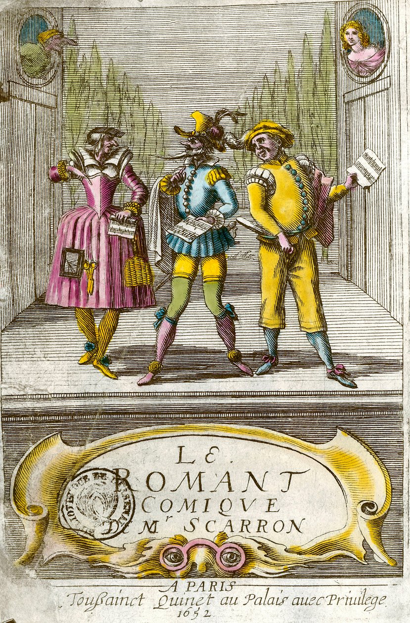 フランスの作家ポール・スカロン（1610-1660）の「喜劇小説」の扉。 作： 匿名匿名