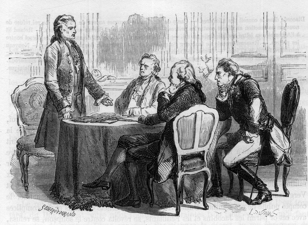 ジャック・マレ・デュ・パン 1749-1800 - スイスのジャーナリスト、フランクフルト会議の政治的プロパガンダ担当者 - 1792年、ルイ16世から兄弟やフランスに反抗する君主たちへの任務を与えられ、パリからドイツへ向かう - 「H」のエングレーヴィング 作： 匿名匿名