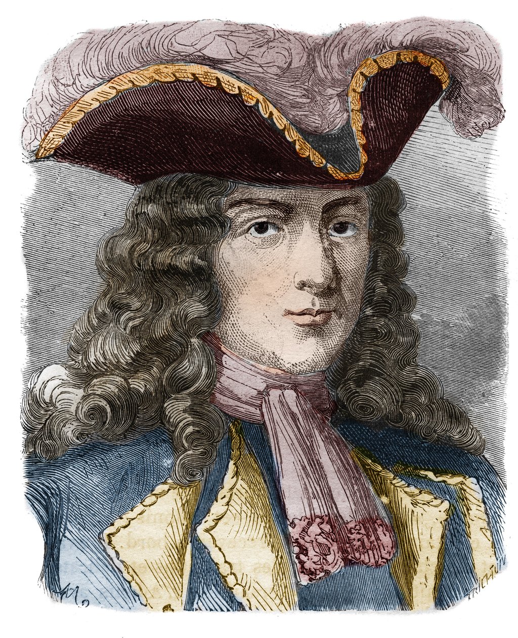 ジャン＝ベルナール・ルイ・ド・サン・ジャン、ポインティス男爵（1645-1707）、フランスの提督、私掠船。19世紀のエングレーヴィング。個人蔵。 作： 匿名匿名