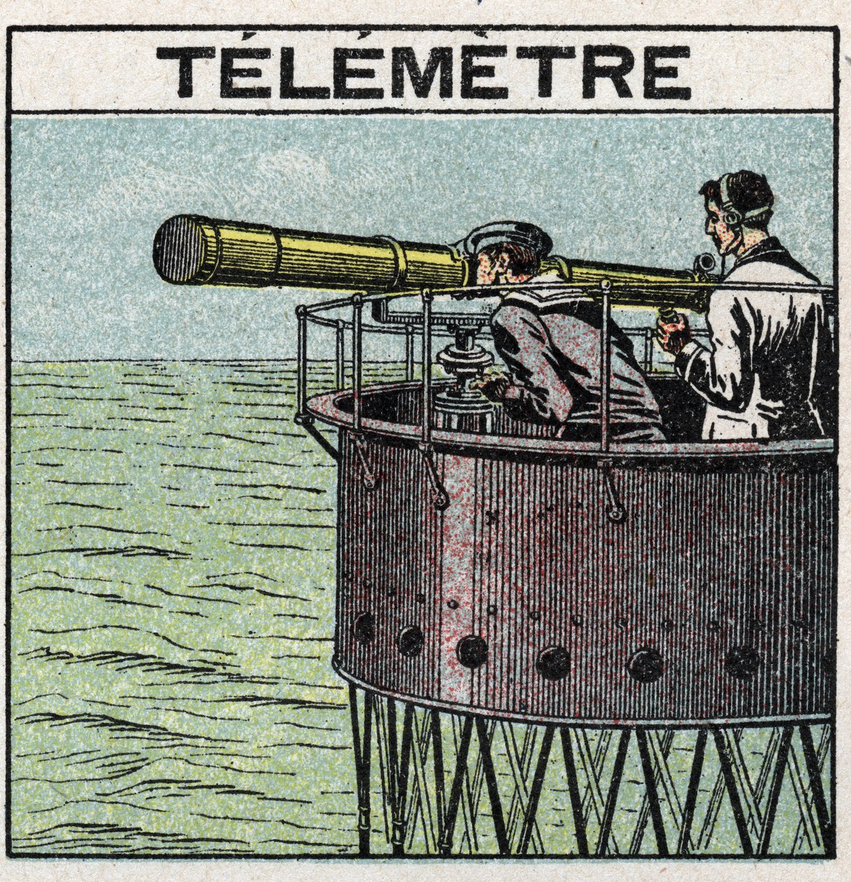 光の反射：航海に使われるテレメーター。1925年の匿名のイラスト。個人蔵。 作： 匿名匿名