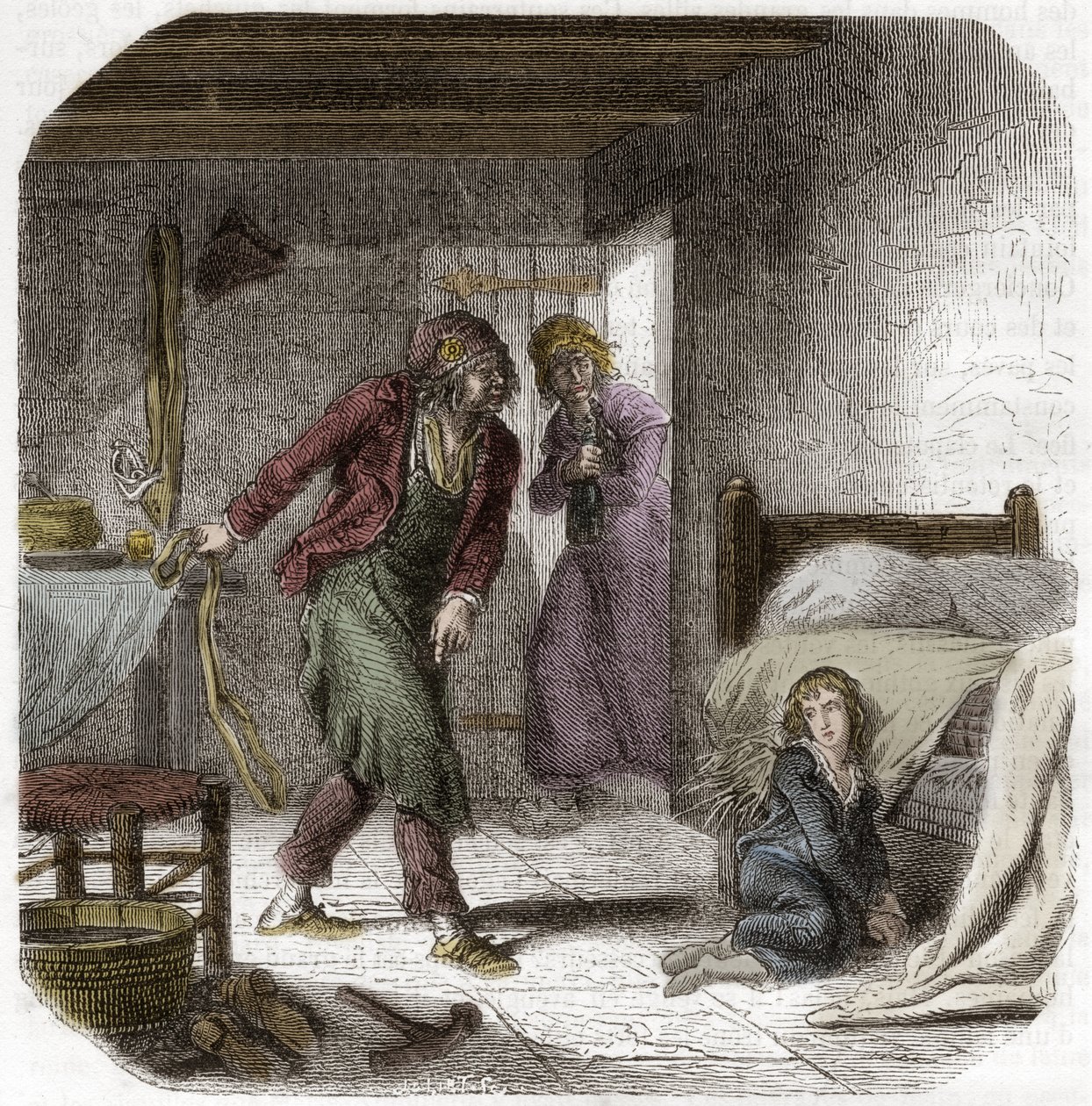 神殿でのルイ17世（1785-1795）、ジオリエの靴職人アントワーヌ・シモンと - アルフォンス・ド・ラマルティーヌ（1790-1869）の「ジロンダンの歴史」に掲載された版画 1865-1866年 - 個人蔵 作： 匿名匿名