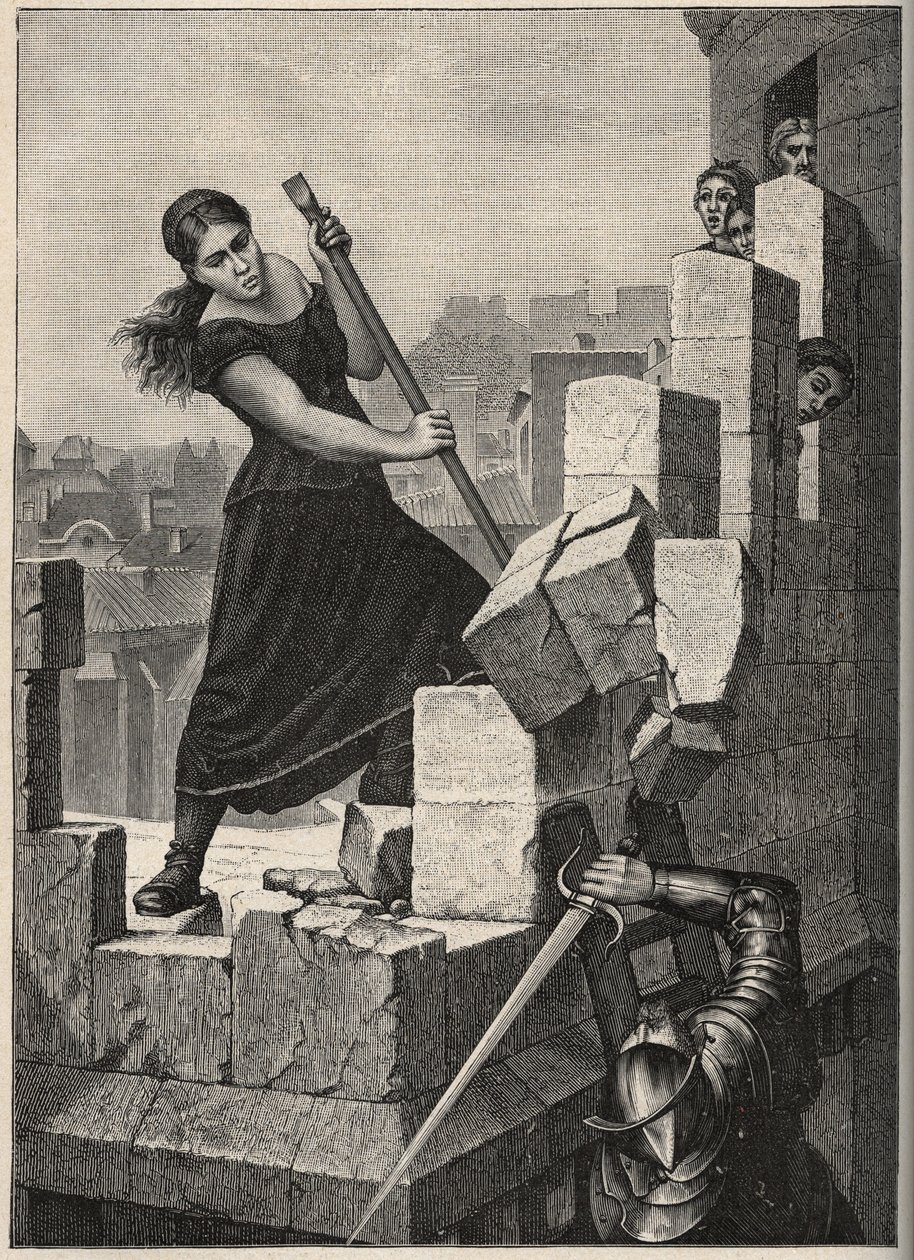 Marguerite Catherine Ponsoye aka Margot Delaye 1570年5月、Montelimar（フランス）の街をナッソーのLudovic軍から守る - Marguerite Catherine Ponsoye、通称 "la Gandonne "またはMargot Delaye 1570年4月、Montelimarにて。 作： 匿名匿名