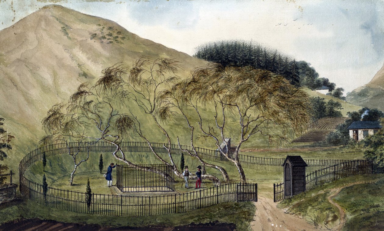 セントヘレナのナポレオンの埋葬地 - 匿名 - 1833 - 紙に水彩画 - 67,6x115,3 - 個人蔵 作： 匿名匿名