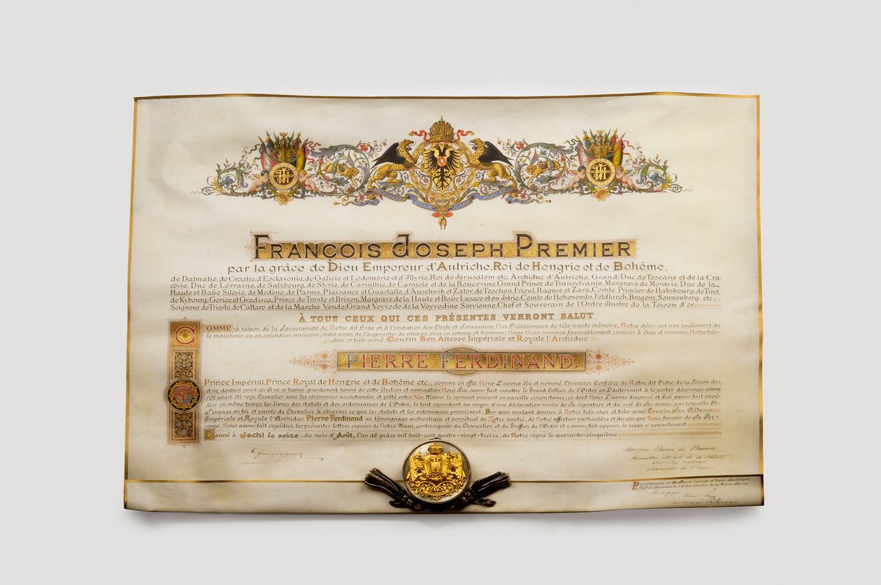 金の羊毛の勲章The Austrian Golden Fleece - Diplôme d