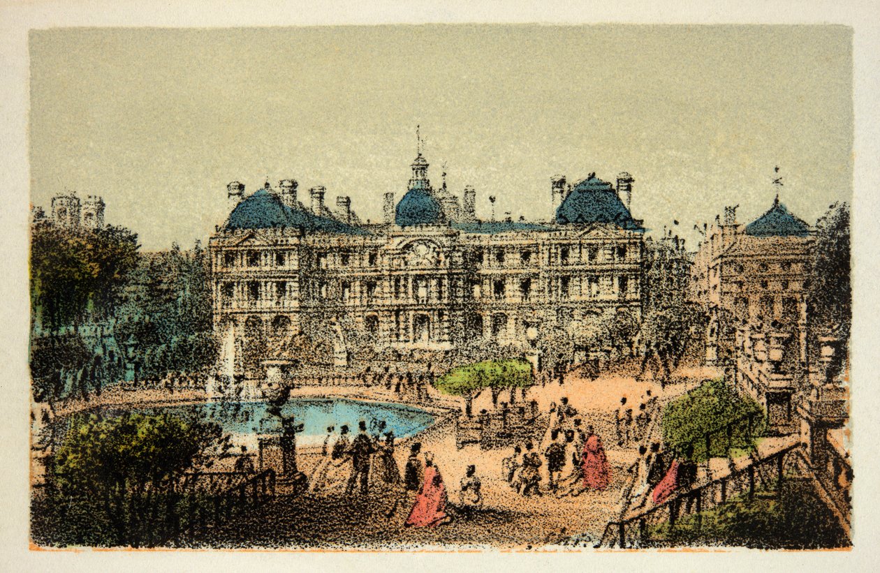 1874年のパリ。リュクサンブール公園、個人蔵 作： 匿名匿名