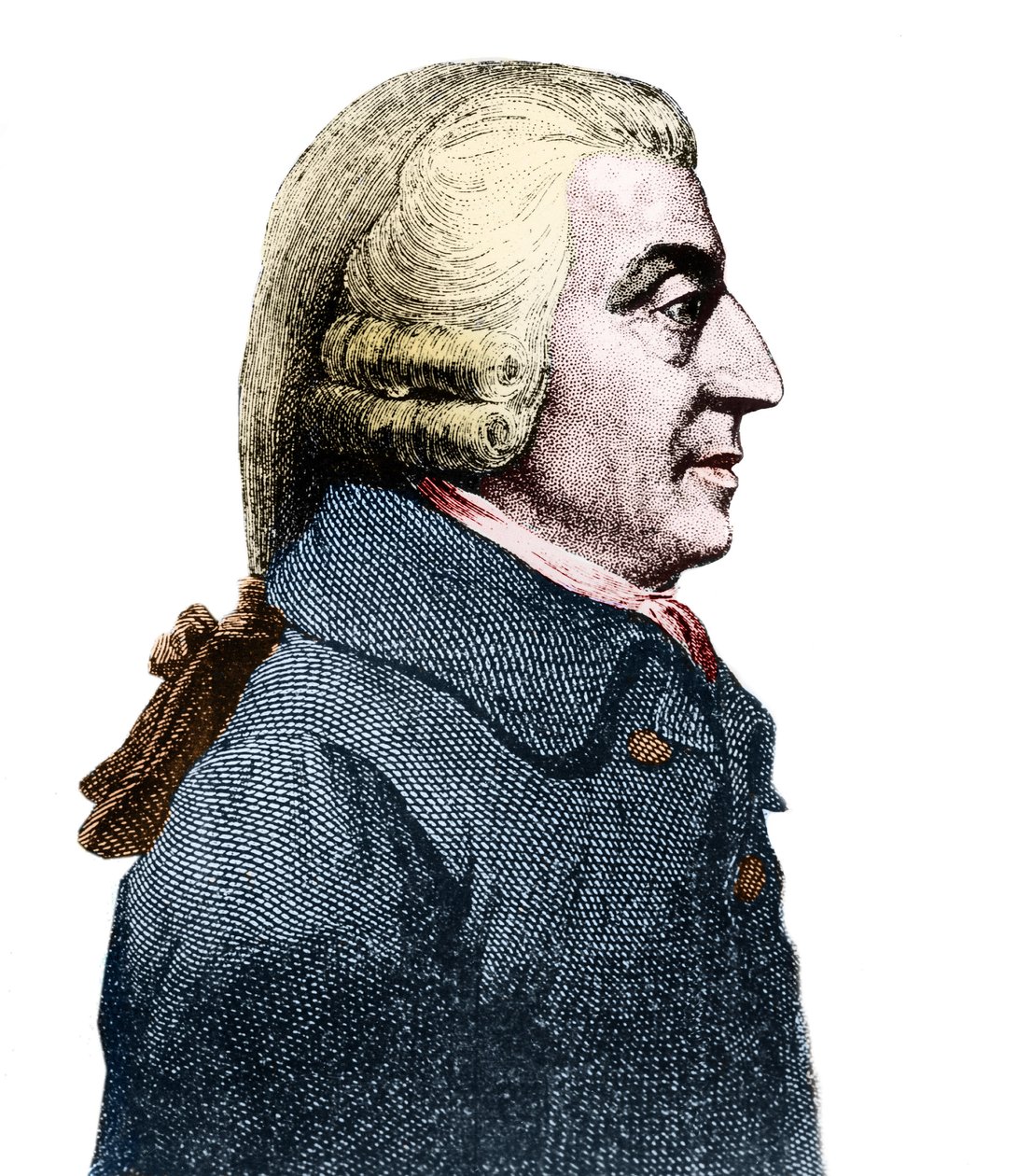 スコットランドの哲学者・経済学者であるアダム・スミス（1723～1790）の肖像。 作： 匿名匿名