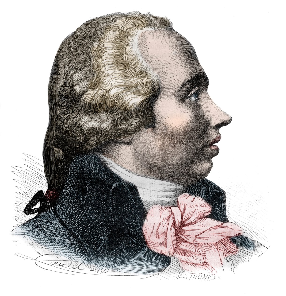 Adrien-Marie Legendre (1752-1833) フランスの数学者の肖像（リトグラフ） - Adrien Marie Legendre, French mathematician (1752-1833) の肖像 - Alphonse de Lamartine (1790-1869) の "Histoire des Girondins" のエングレービング 1865-1866 - 個人蔵 作： 匿名匿名