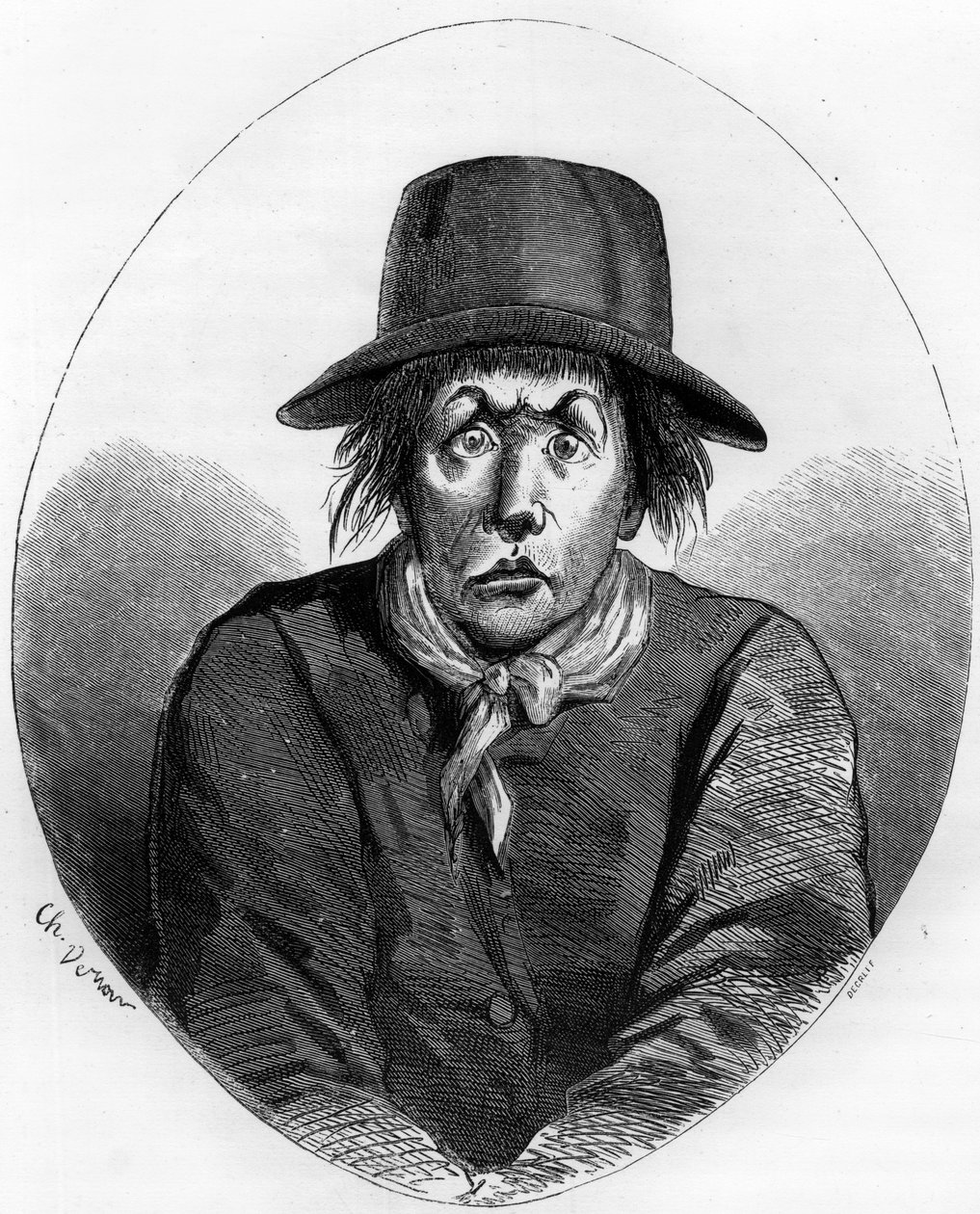 Porträt von Antoine Simon (1736-1794) Schuhmachermeister und französischer Revolutionswächter von Louis XVII im Tempel 1793 - Gravur von 1863 in „The Red Book - Histoire De L