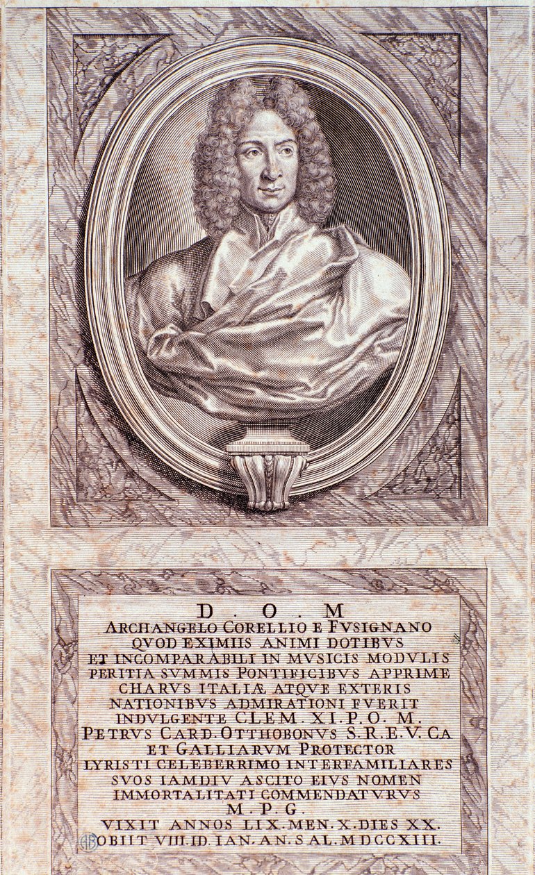 アルカンジェロ・コレッリ（1653-1713）の肖像 イタリアの作曲家・ヴァイオリニスト エングレービング18世紀、ミラノの個人コレクション 作： 匿名匿名